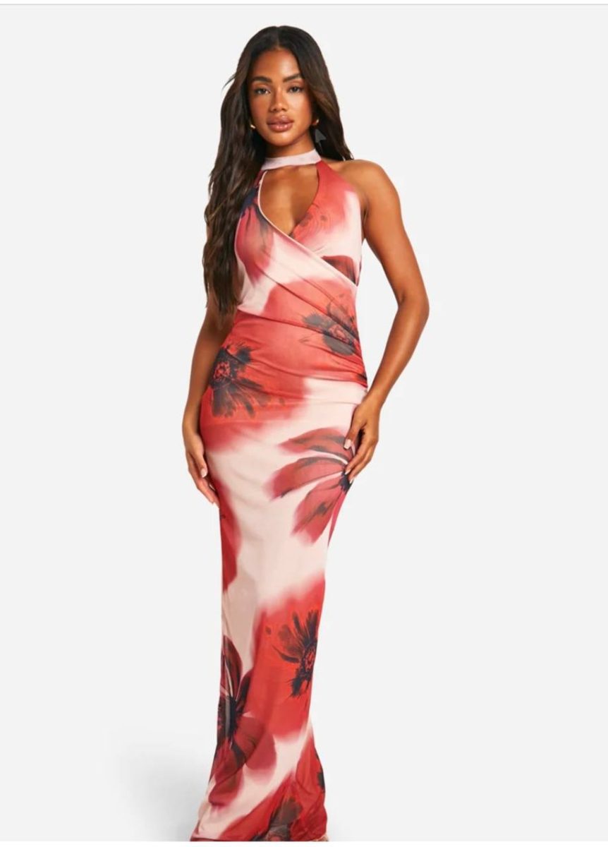 Robe longue motif fleuris élégante