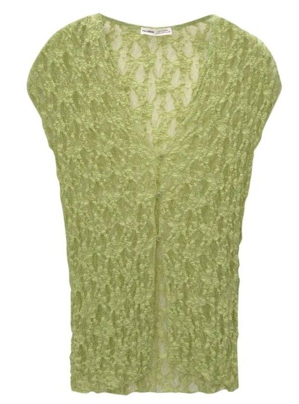 Haut dentelle verte Pull and Bear