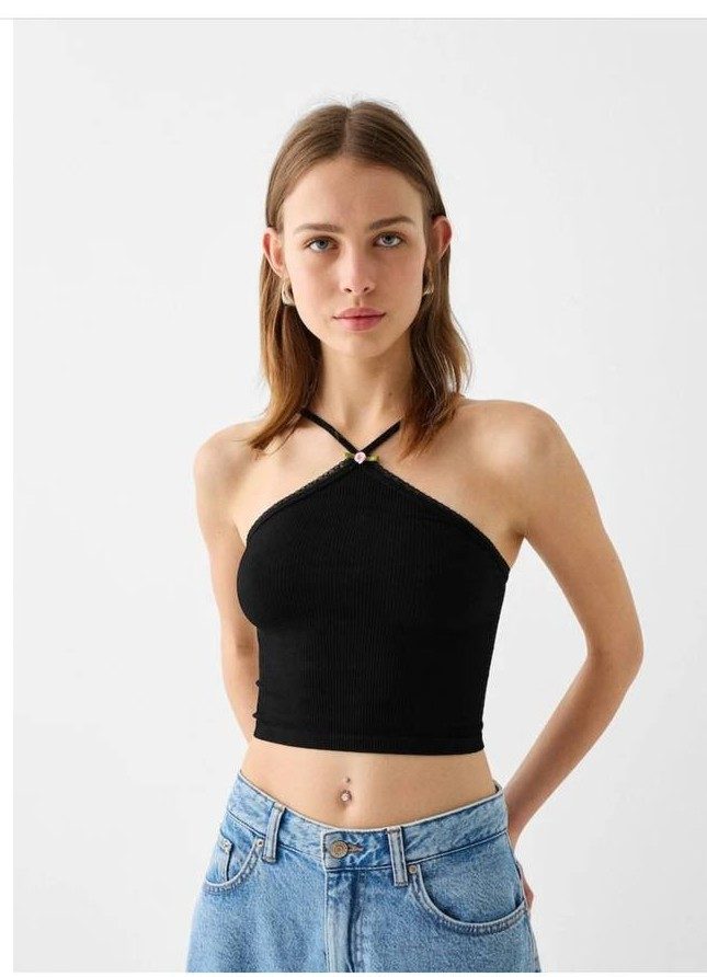Crop top noire