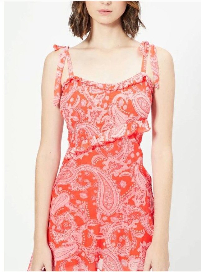 Robe Rouge Motif fleurs
