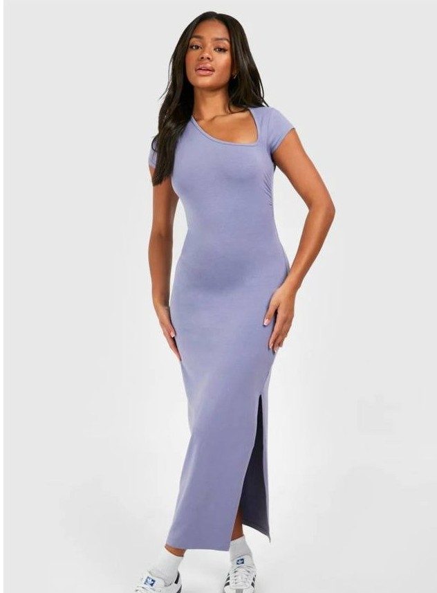 Robe moulante longue violette