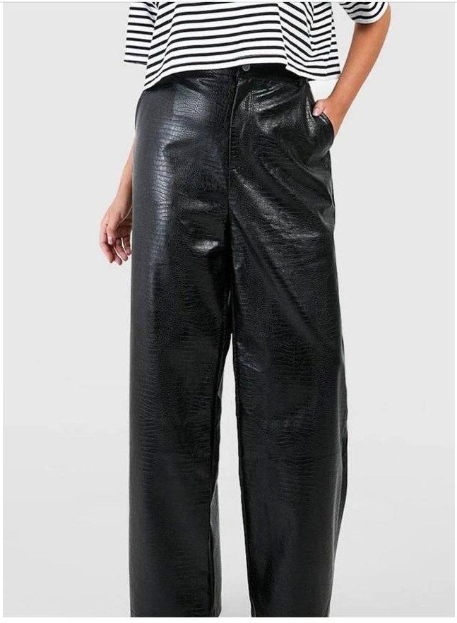 Pantalon en cuire noire