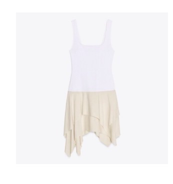 ROBE BEIGE ET BLANCHE   ZARA