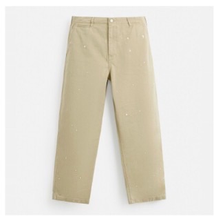 Pantalon beige avec peinture   zara