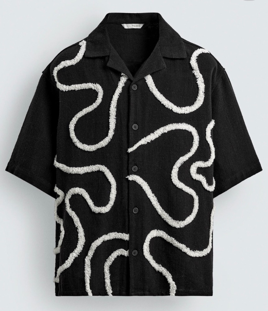 CHEMISE À MOTIF NOIR BLANC   ZARA