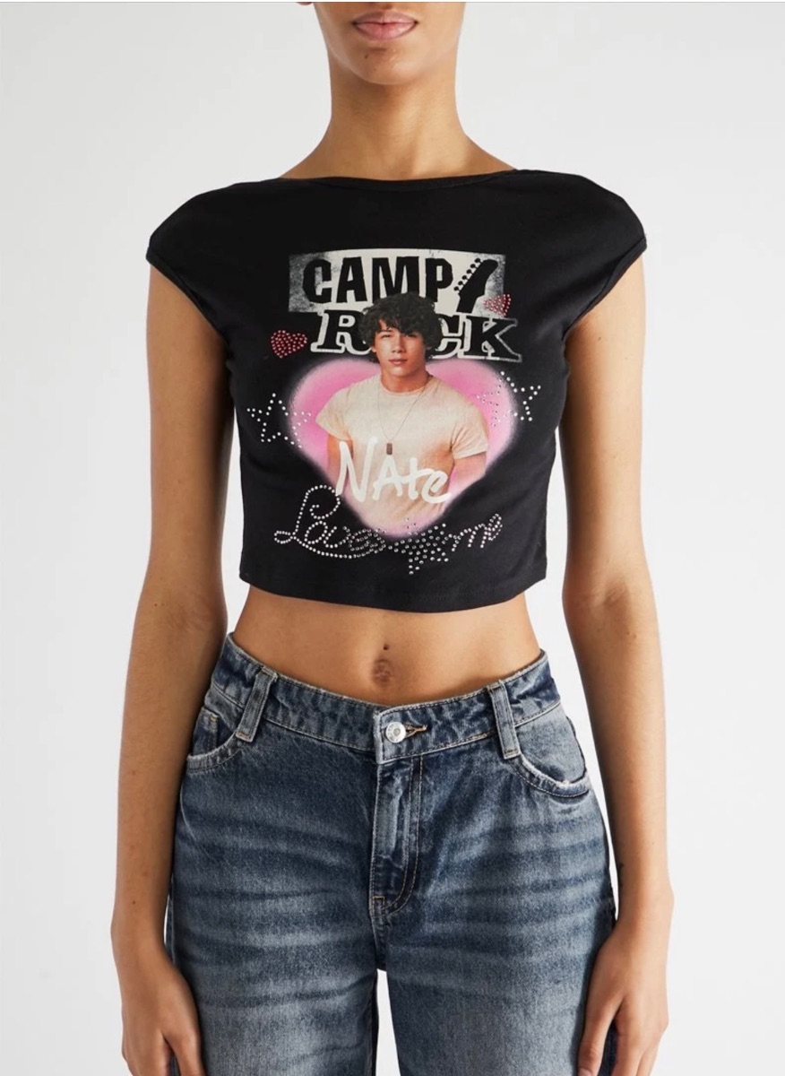 Crop top Nate Gray Camp Rock Disney - Noir