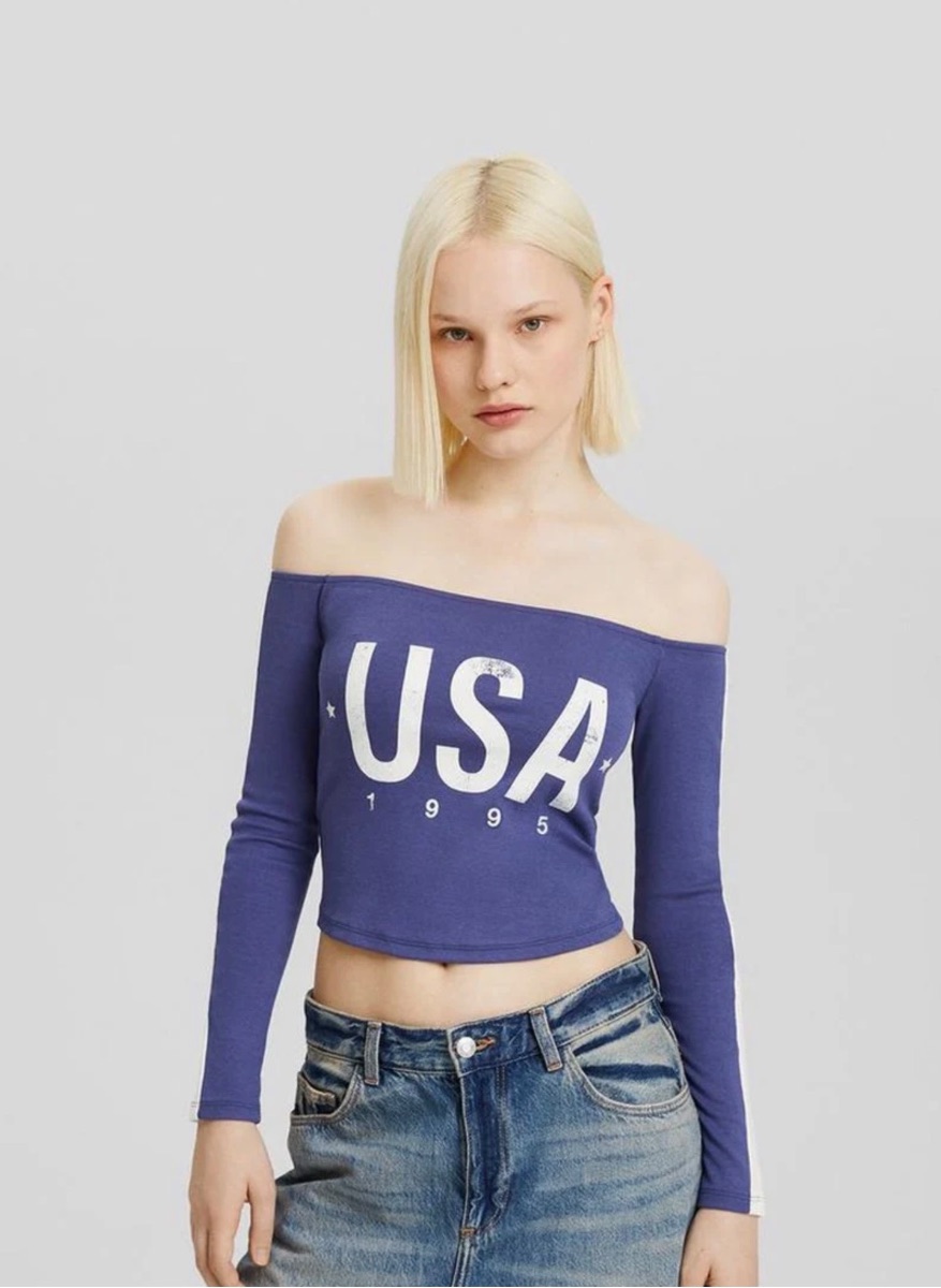 CROP TOP BLEU