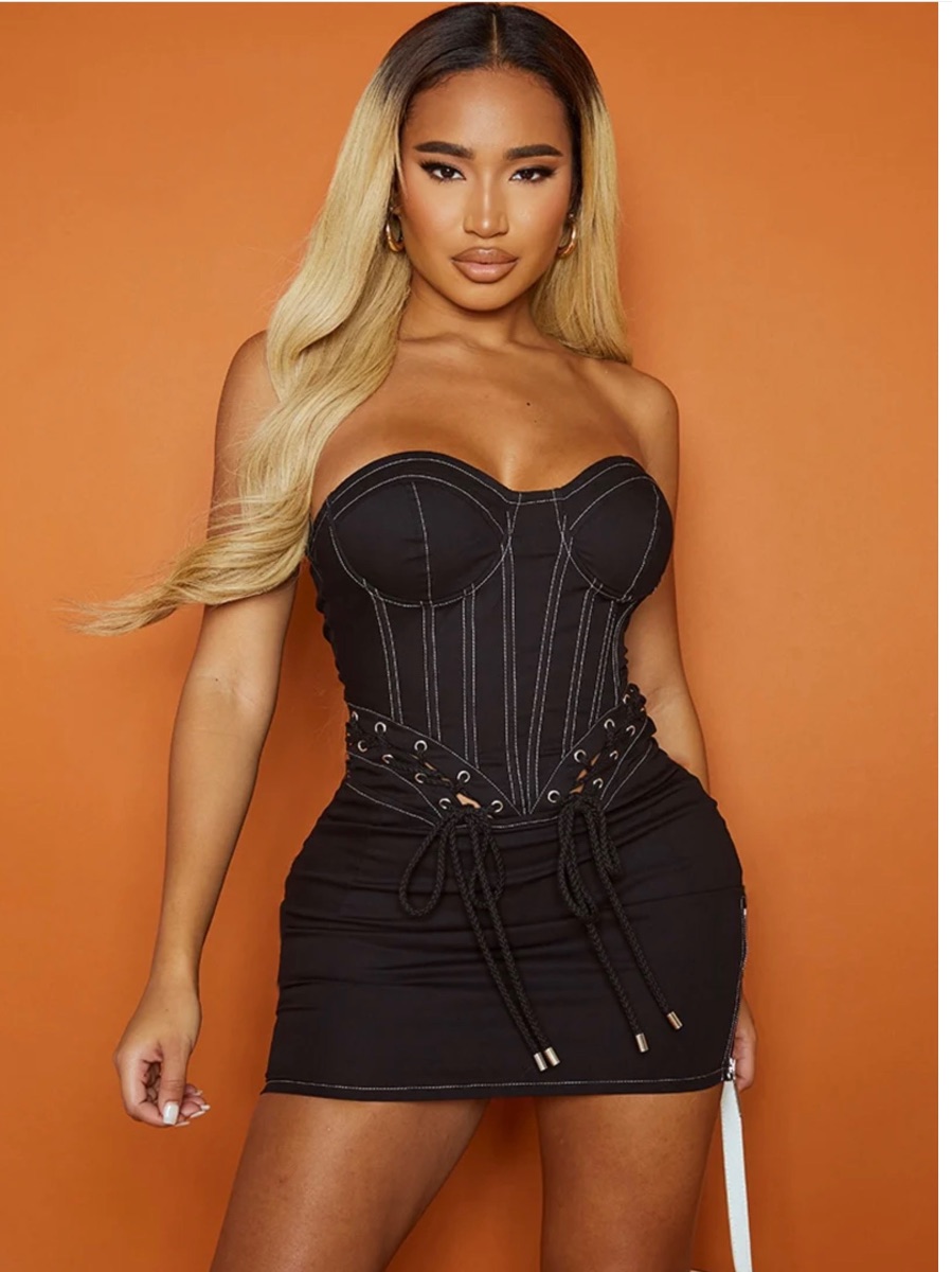 Robe jeans bustier  pretty little thing